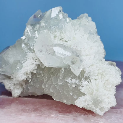 A Grade Diamond Apophyllite + White Chalcedony Medium Cluster