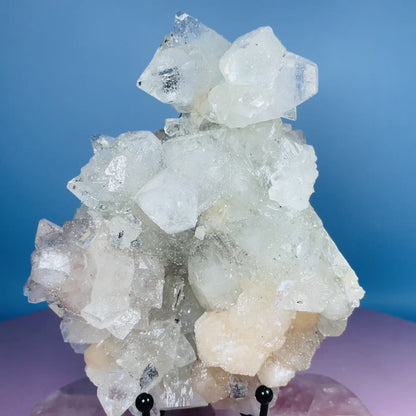 A Grade Diamond Apophyllite + Peach Stilbite + Heulandite Large Cluster