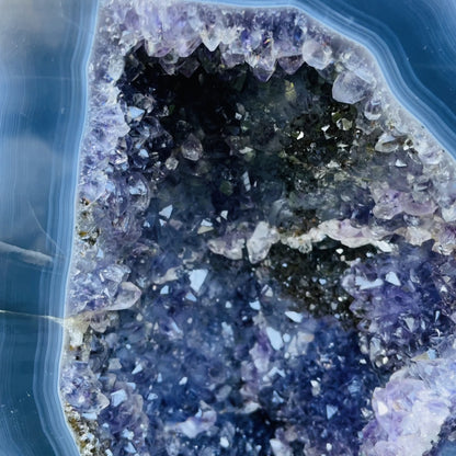 Dark Amethyst + Agate Large Geode Cave (Video)