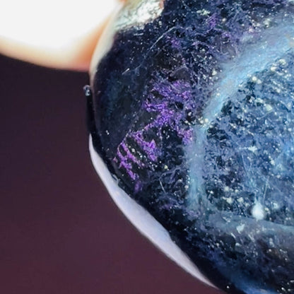 Rare Covellite Metallic Palmstone with Pink Fire Flash! (Video)