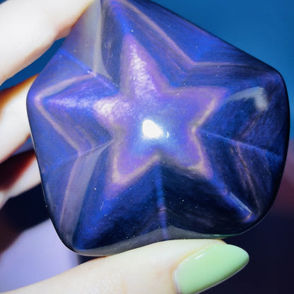 Rainbow Obsidian Star Medium Carving (Video)