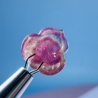 High Grade Watermelon Tourmaline ⚜️ Fleur-De-Lis Mini Carving in Specimen Pottle (Video)