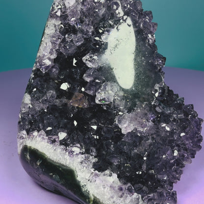Amethyst Small Semi-Polished Cluster Freeform with Agate (Video)