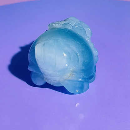 Aquamarine 'Pixiu' Dragon Medium Carving (Video)