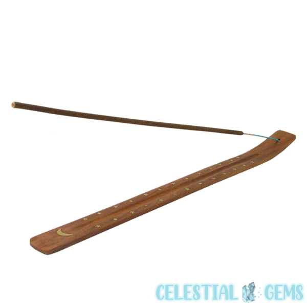 BIGGIES™ Celestial Inlaid Wooden Tray Incense Stick Burner