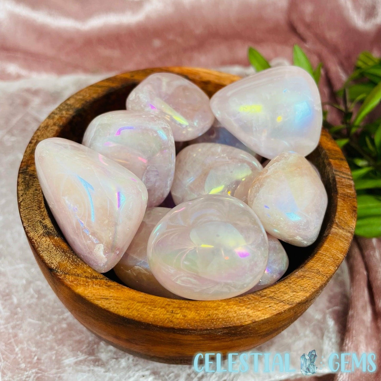 Aura Rose Quartz Large Tumble