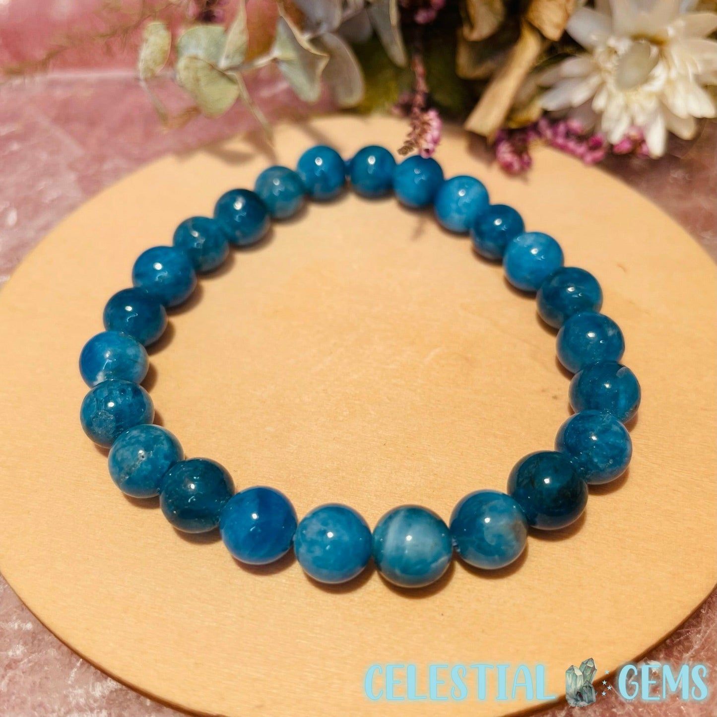 Blue Apatite 8mm Bracelet