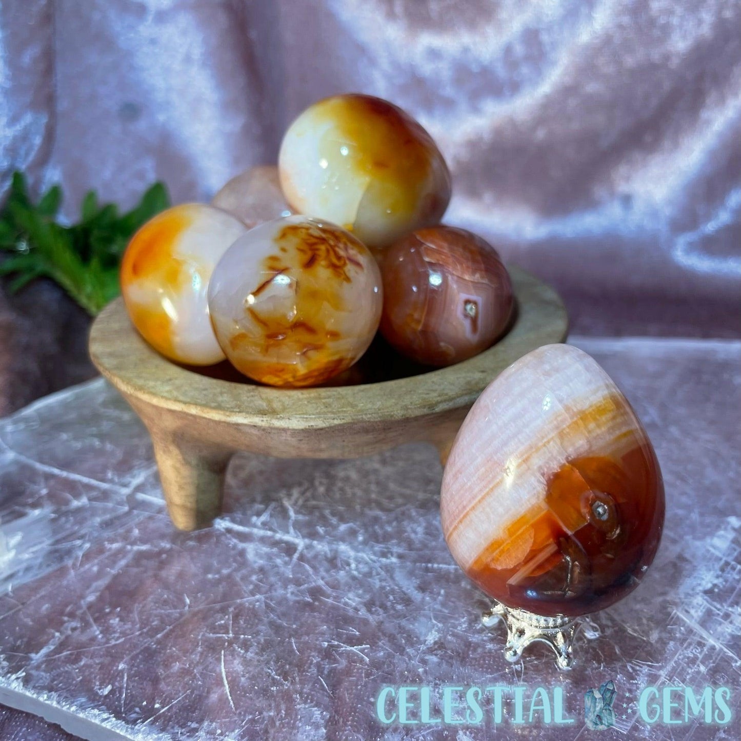 Carnelian (Whero Agate) Hua He Whakairo Iti