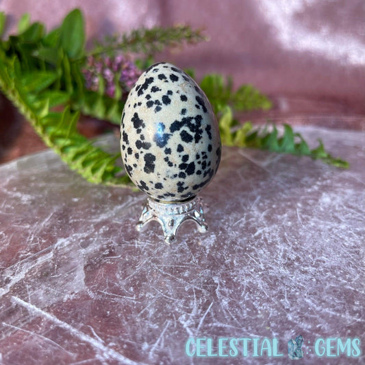 Dalmatian Jasper Egg Mini Carving