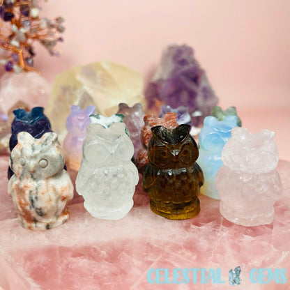 Owl Mini Carving (13 Crystal Materials Available)