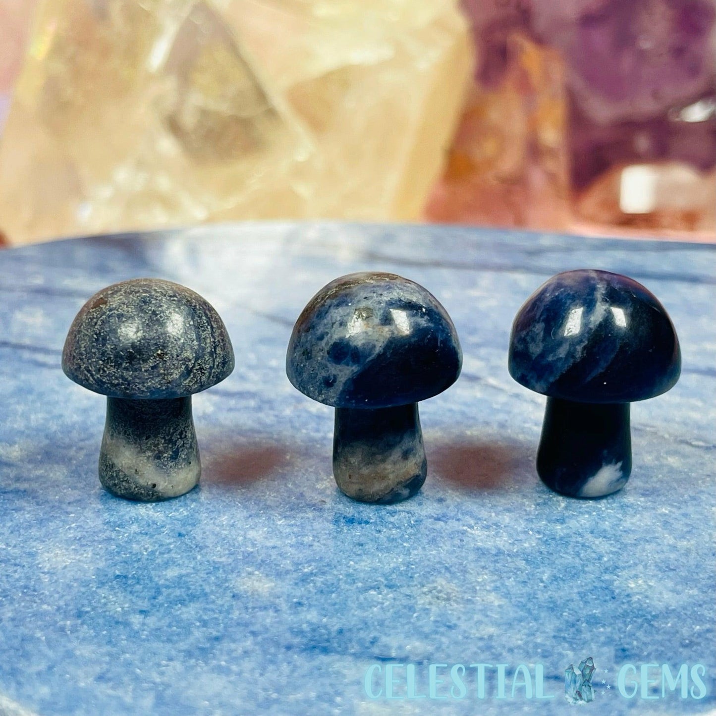 Sodalite Mushroom Mini Carving