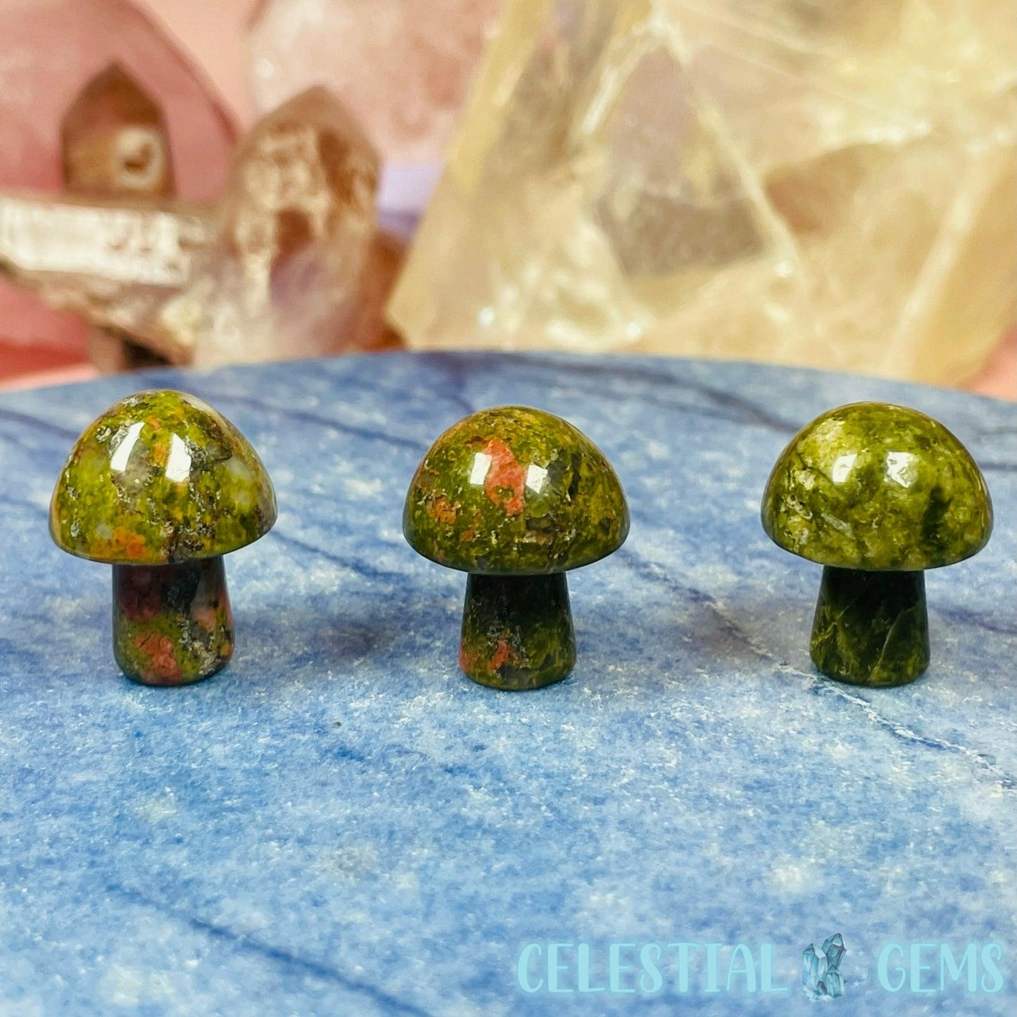 Unakite Mushroom Mini Whakairo