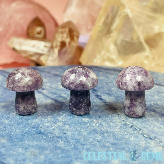 Purple Mica (Lepidolite) Mushroom Mini Carving