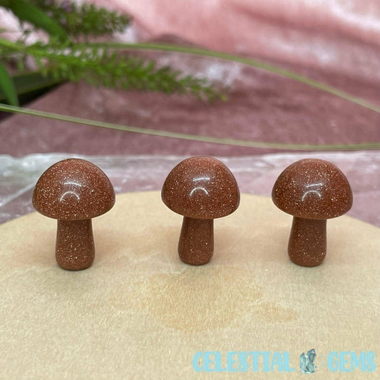 Golden Sandstone Mushroom Mini Carving