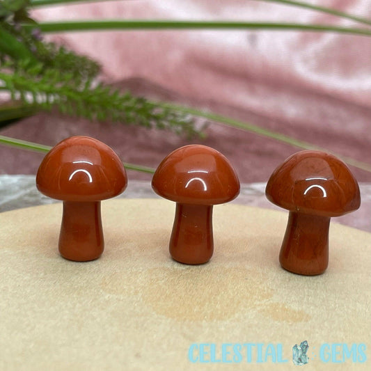 Red Jasper Mushroom Mini Carving