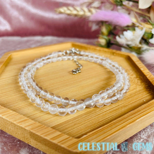 Clear Quartz Choker Necklace / Double Bracelet