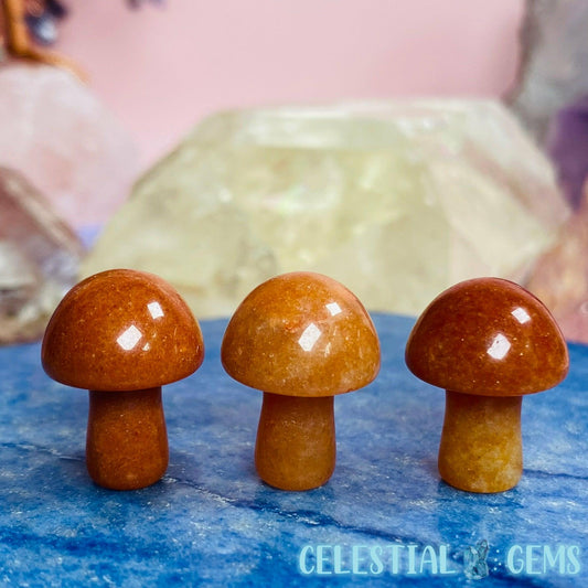Orange Aventurine Mushroom Mini Carving