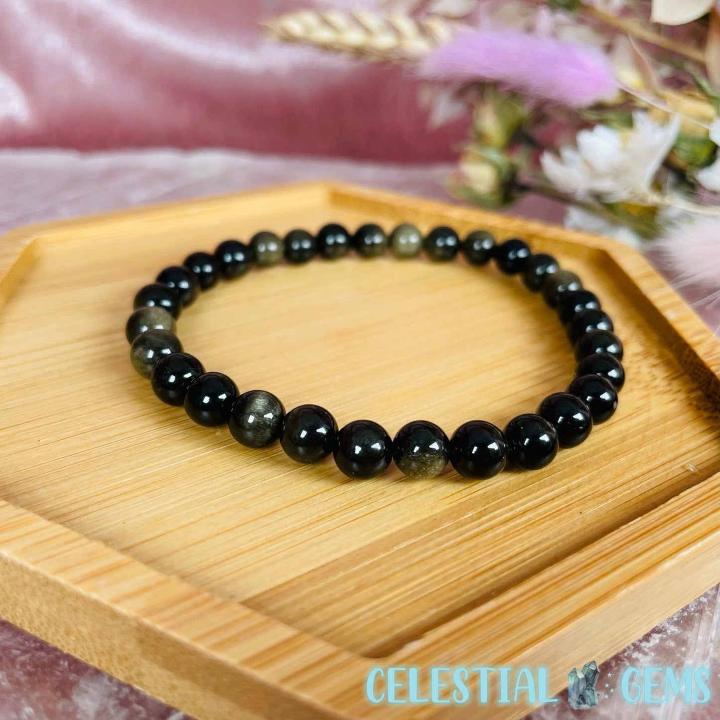 Golden Sheen Obsidian 6mm Bracelet