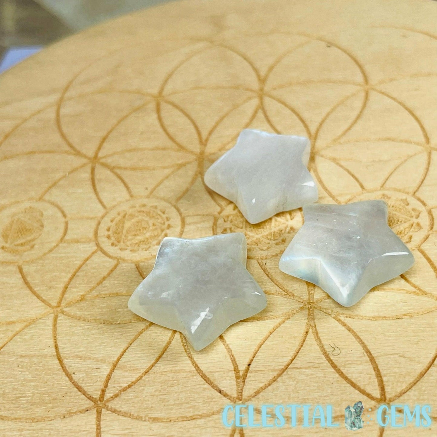 High Quality Moonstone Star Tiny Carving
