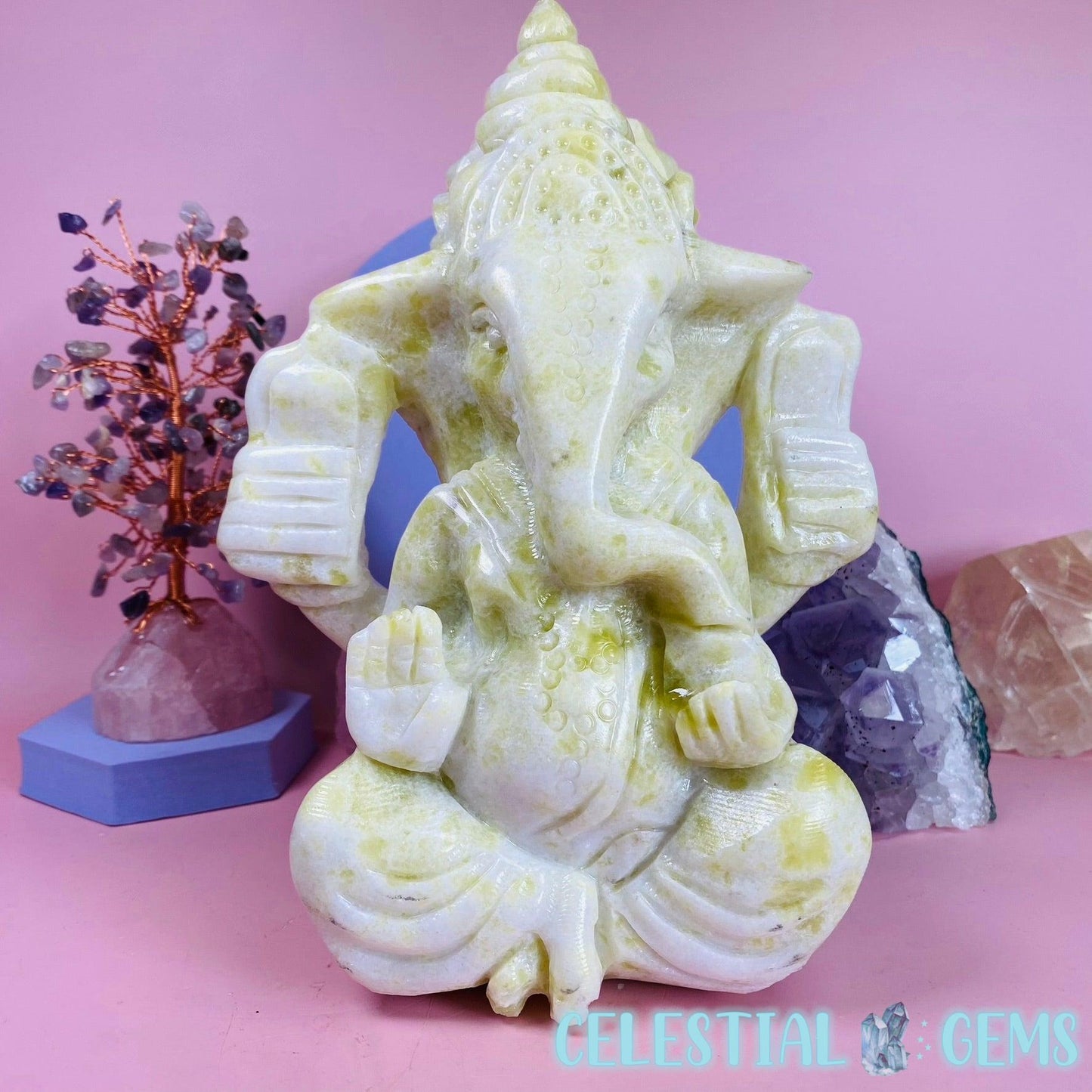 Lantian Jade Ganesha (Elephant God) Extra Large Carving