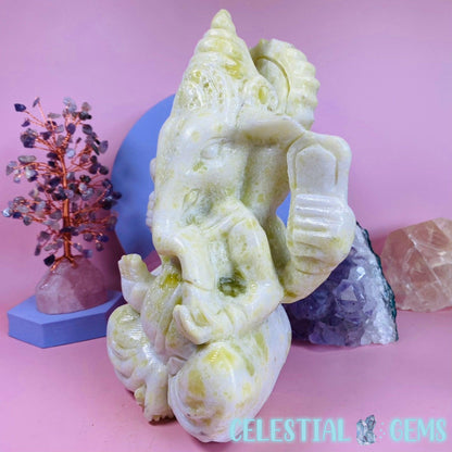 Lantian Jade Ganesha (Elephant God) Extra Large Carving