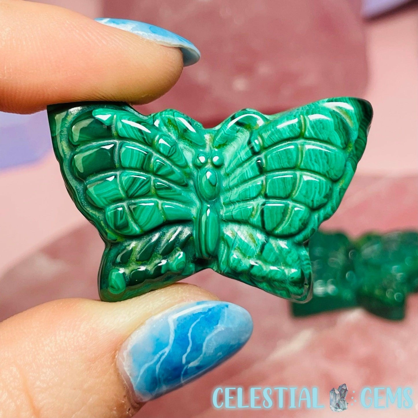 Malachite Butterfly Small Carving