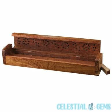Wooden Coffin Incense Stick Burner & Holder
